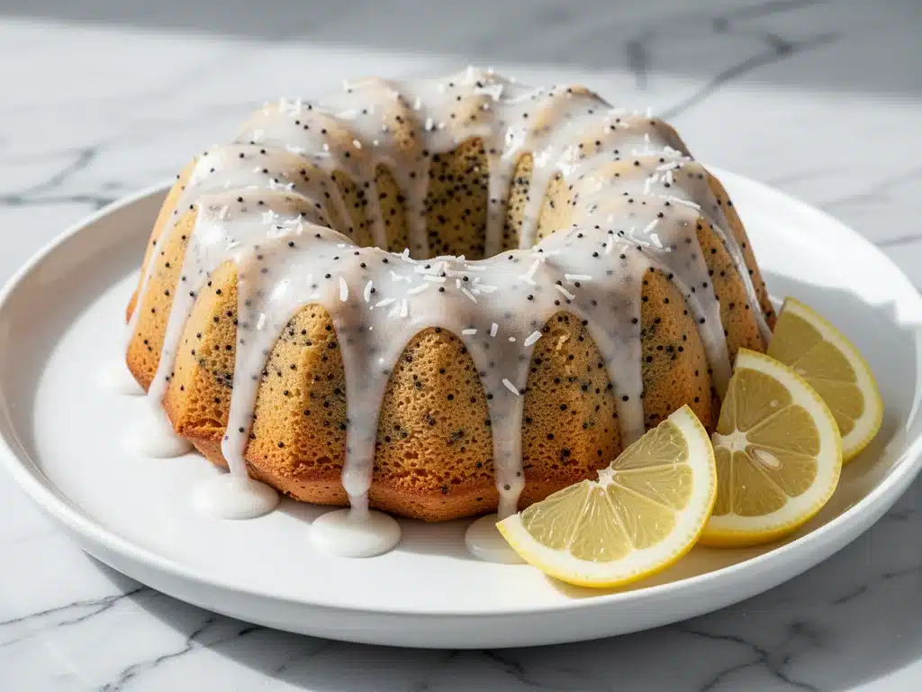 vegan lemon poppy seed bundt cake - featured image