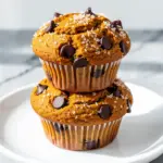 vegan pumpkin chocolate chip muffins - featured image