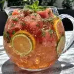 watermelon mint sangria - featured image