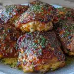 Whole30 Garlic Herb Roasted Chicken Thighs - featured image