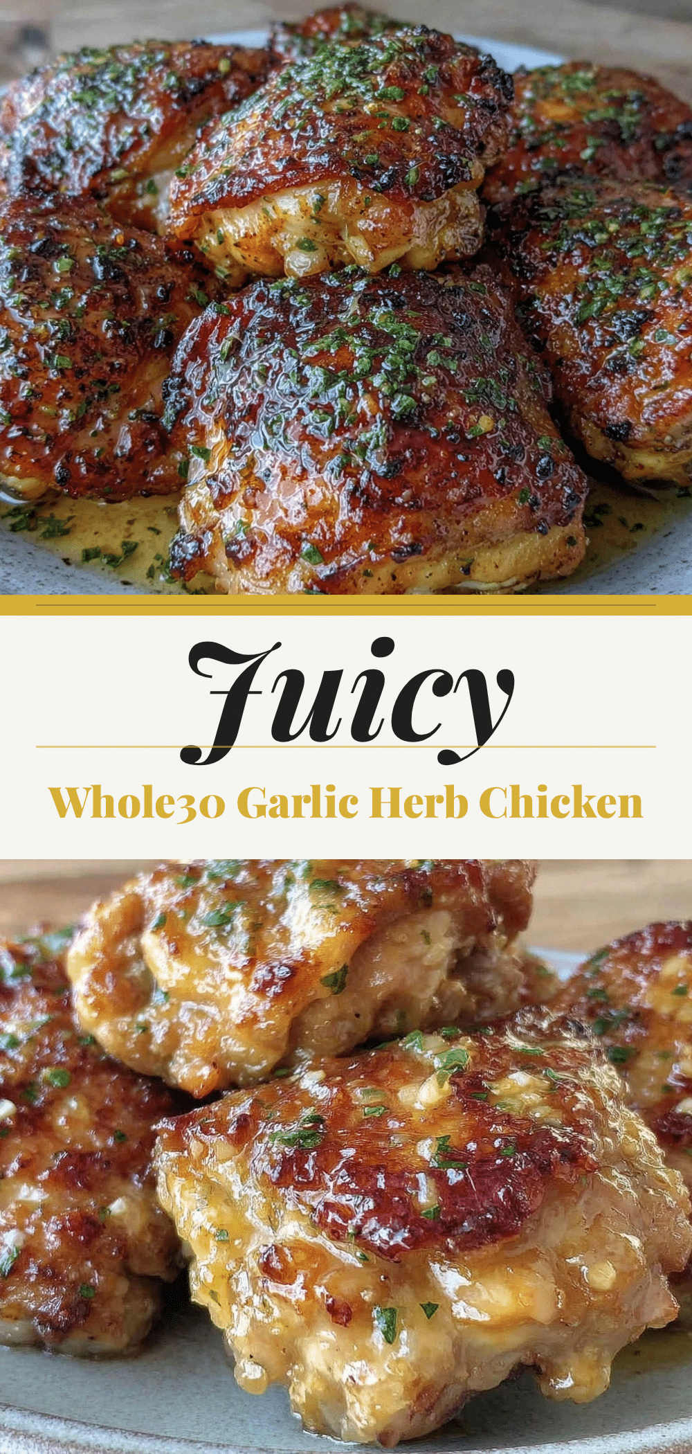 Whole30 Garlic Herb Roasted Chicken Thighs: 5pm Dinner Win 5 Whole30 Garlic Herb Roasted Chicken Thighs recipe